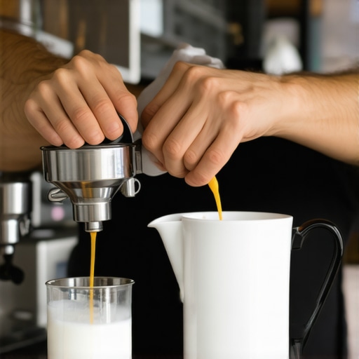 Barista cleaning a steam wand to ensure perfect microfoam quality.