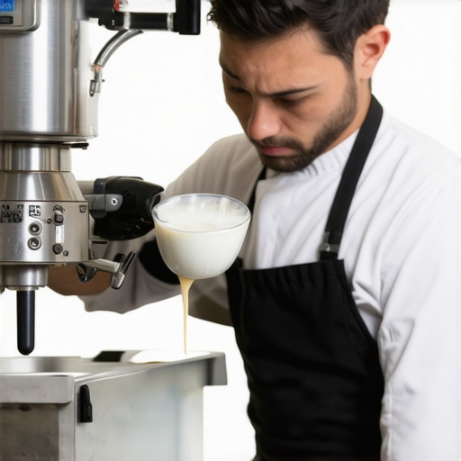 Close-up of a barista steaming milk with a professional espresso machine, showcasing the correct technique for microfoam.