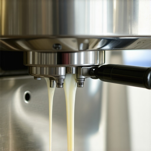 Barista steaming milk with a professional espresso machine, illustrating correct technique.
