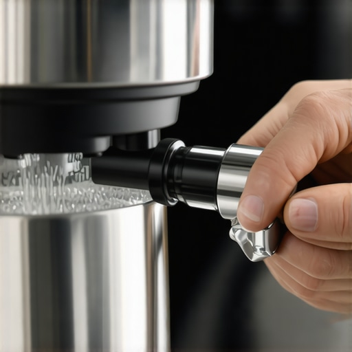 Close-up of a high-end milk steamer with digital controls and a barista adjusting it to ensure optimal microfoam quality.