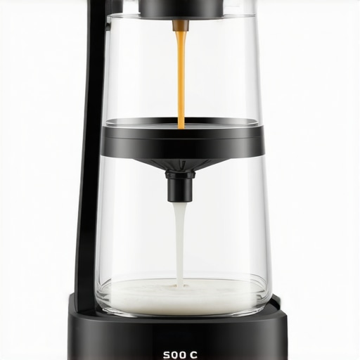 Close-up of a milk steamer wand with accessible parts for cleaning.